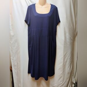 Blue Midi Sundress with Scoop Neck for Casual Wear